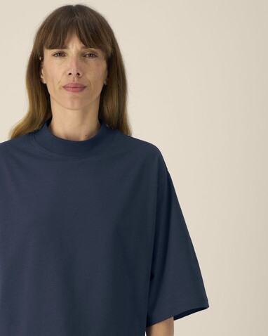 Stella Raya - Das kurze Damen-T-Shirt aus recycelter Baumwolle - French Navy - XL bedrucken, Art.-Nr. STTW259C7271X