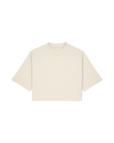 Stella Raya - Das kurze Damen-T-Shirt aus recycelter Baumwolle - Natural Raw - M bedrucken, Art.-Nr. STTW259C0541M