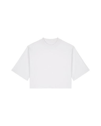 Stella Raya - Das kurze Damen-T-Shirt aus recycelter Baumwolle - White - XL bedrucken, Art.-Nr. STTW259C0011X