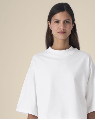 Stella Raya - Das kurze Damen-T-Shirt aus recycelter Baumwolle - White - XS bedrucken, Art.-Nr. STTW259C001XS