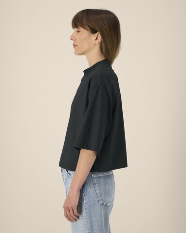 Stella Raya - Das kurze Damen-T-Shirt aus recycelter Baumwolle - Black - XXL bedrucken, Art.-Nr. STTW259C0022X Stella Raya - Das kurze Damen-T-Shirt aus recycelter Baumwolle - Black - XXL bedrucken, Art.-Nr. STTW259C0022X