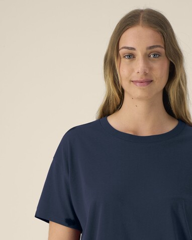 Stella Etta - Das Damen-T-Shirt aus Baumwolle-TENCEL™ Modal - French Navy - XXL bedrucken, Art.-Nr. STTW264C7272X