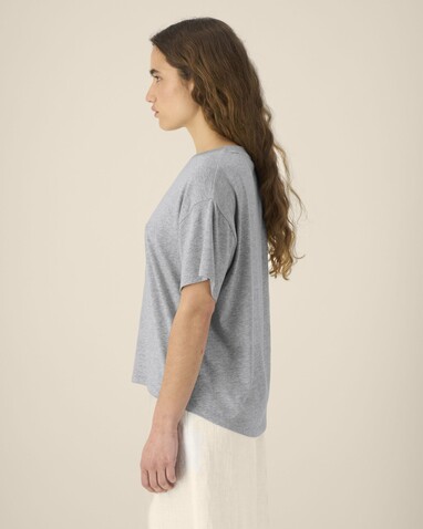 Stella Etta - Das Damen-T-Shirt aus Baumwolle-TENCEL™ Modal - Heather Grey - L bedrucken, Art.-Nr. STTW264C2501L