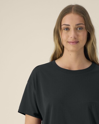Stella Etta - Das Damen-T-Shirt aus Baumwolle-TENCEL™ Modal - Black - L bedrucken, Art.-Nr. STTW264C0021L