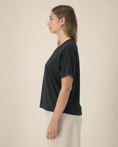 Stella Etta - Das Damen-T-Shirt aus Baumwolle-TENCEL™ Modal - Black - L bedrucken, Art.-Nr. STTW264C0021L