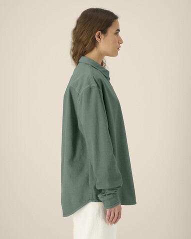 Worker Shirt - Das Relaxed Unisex-Hemd - G. Dyed Green Bay - M bedrucken, Art.-Nr. STWU975C1601M