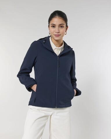 Stella Discoverer - Die Damen-Softshelljacke mit Kapuze - French Navy - XL bedrucken, Art.-Nr. STJW159C7271X
