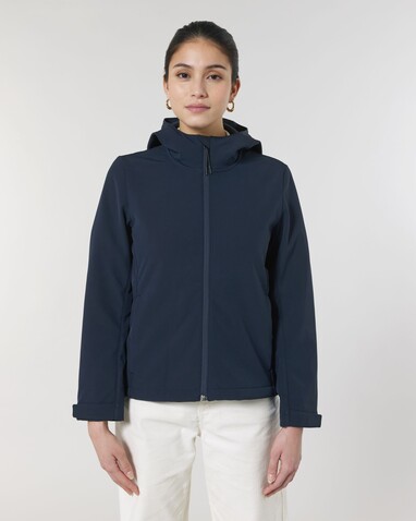 Stella Discoverer - Die Damen-Softshelljacke mit Kapuze - French Navy - XL bedrucken, Art.-Nr. STJW159C7271X