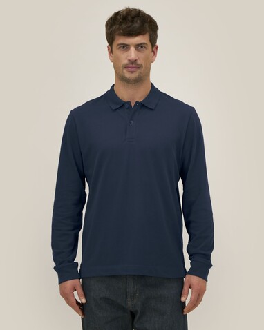 Prepster 2.0 Long Sleeve - Das Langarm-Unisex-Polo - French Navy - XL bedrucken, Art.-Nr. STPU223C7271X