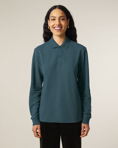 Prepster 2.0 Long Sleeve - Das Langarm-Unisex-Polo - Stargazer - M bedrucken, Art.-Nr. STPU223C7021M