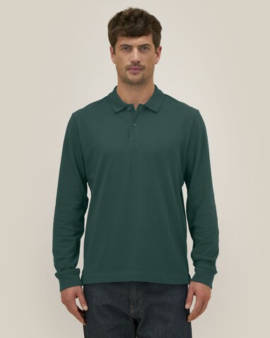 Prepster 2.0 Long Sleeve - Das Langarm-Unisex-Polo - Glazed Green - 3XL bedrucken, Art.-Nr. STPU223C0363X