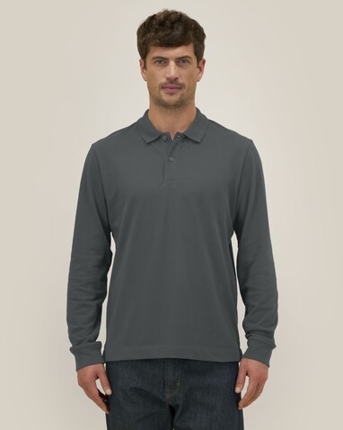 Prepster 2.0 Long Sleeve - Das Langarm-Unisex-Polo - Anthracite - M bedrucken, Art.-Nr. STPU223C2531M