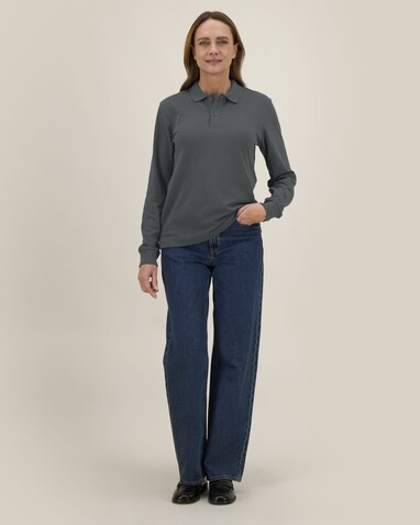 Prepster 2.0 Long Sleeve - Das Langarm-Unisex-Polo - Anthracite - M bedrucken, Art.-Nr. STPU223C2531M