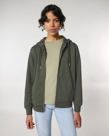 Cultivator 2.0 - Der Iconic Unisex-Zip-Hoodie - Khaki - M bedrucken, Art.-Nr. STSU179C2231M