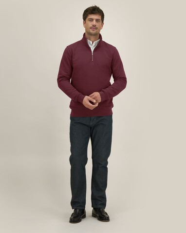 Trucker 2.0 - Das Unisex-Sweatshirt mit kurzem Reißverschluss - Burgundy - 5XL bedrucken, Art.-Nr. STSU204C2445X