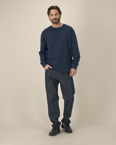 Thinker - Das Rundhals-Unisex-Sweatshirt aus recycelter Baumwolle - French Navy - S bedrucken, Art.-Nr. STSU269C7271S