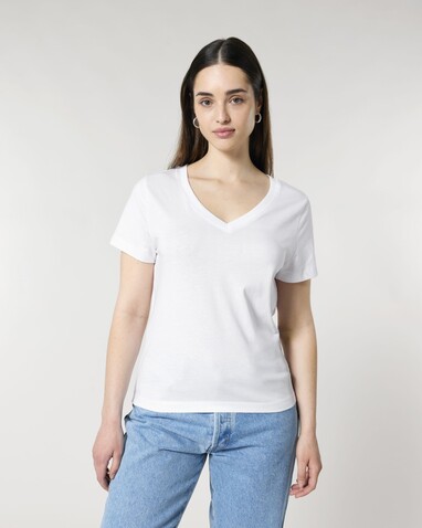 Stella Isla - Das Damen-T-Shirt mit V-Ausschnitt - White - M bedrucken, Art.-Nr. STTW176C0011M