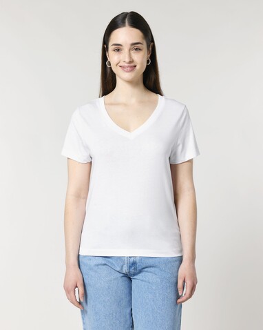 Stella Isla - Das Damen-T-Shirt mit V-Ausschnitt - White - M bedrucken, Art.-Nr. STTW176C0011M