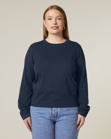 Stella Muser Long Sleeve - Damen-Langarmshirt - French Navy - XXL bedrucken, Art.-Nr. STTW219C7272X