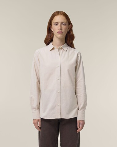 Stella Oxford Shirt - Das Damen-Oxfordhemd - Beige Oxford - L bedrucken, Art.-Nr. STWW971C3621L