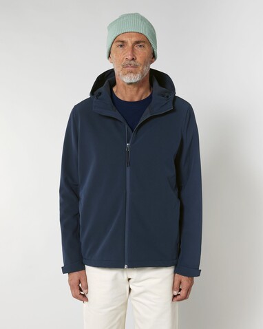 Stanley Discoverer - Die Herren-Softshelljacke mit Kapuze - French Navy - M bedrucken, Art.-Nr. STJM158C7271M
