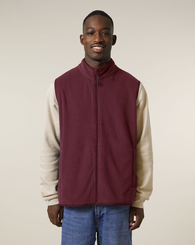 Stanley Quester - Die Herren-Fleeceweste - Burgundy - XXL bedrucken, Art.-Nr. STJM240C2442X