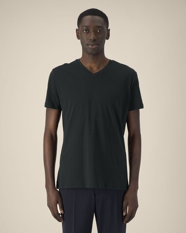Stanley Presenter - Das Herren-T-Shirt mit V-Ausschnitt - Black - S bedrucken, Art.-Nr. STTM562C0021S