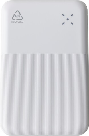 Recycelte ABS-Powerbank Tavi – Weiß bedrucken, Art.-Nr. 002999999_1298468