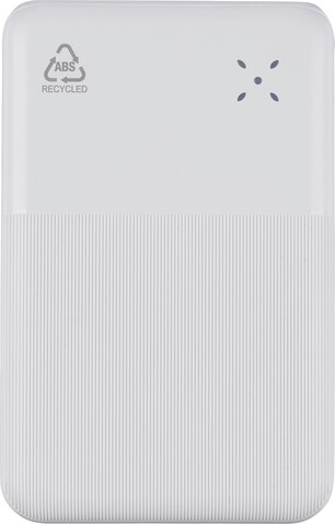 Recycelte ABS-Powerbank Rayen – Weiß bedrucken, Art.-Nr. 002999999_1298469