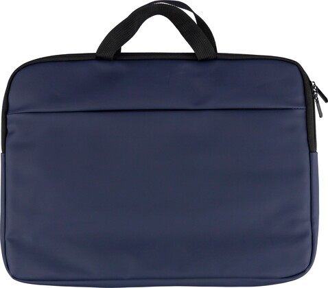 Recycelte PU-Laptoptasche Rafi – Blau bedrucken, Art.-Nr. 005999999_1349537