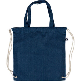 Recycelte Denim-Kordeltasche Dex – Blau bedrucken, Art.-Nr. 005999999_1349541