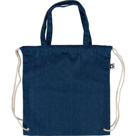 Recycelte Denim-Kordeltasche Dex – Blau bedrucken, Art.-Nr. 005999999_1349541