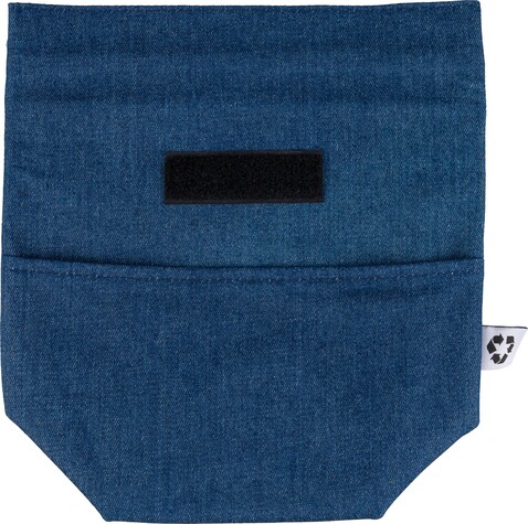 Recycelte Denim-Kühltasche mit Rollverschluss Mira – Blau bedrucken, Art.-Nr. 005999999_1349542