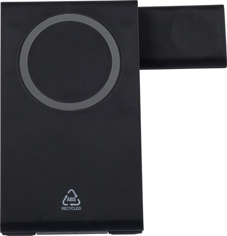 Kabelloses Ladegerät Valerio | 3-in-1 | Magnetisch – Schwarz bedrucken, Art.-Nr. 001999999_1351337 Kabelloses Ladegerät Valerio | 3-in-1 | Magnetisch – Schwarz bedrucken, Art.-Nr. 001999999_1351337