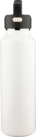 Recycelte doppelwandige Edelstahlflasche (600 ml) Mace – Weiß bedrucken, Art.-Nr. 002999999_1353906