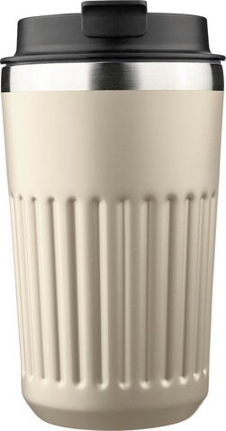 Reisebecher aus recyceltem Edelstahl (400 ml) Chiara – beige bedrucken, Art.-Nr. 357999999_1353907