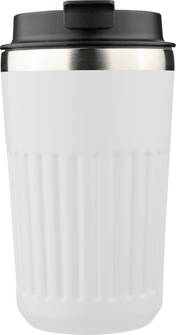 Reisebecher aus recyceltem Edelstahl (400 ml) Chiara – Weiß bedrucken, Art.-Nr. 002999999_1353907