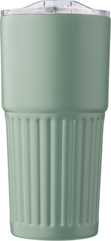 Recycelter Edelstahl-Trinkbecher mit doppelter Wand (500 ml) Kael – Grün bedrucken, Art.-Nr. 004999999_1267378