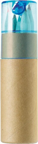 Buntstifte-Set , 6-tlg. Libbie – Hellblau bedrucken, Art.-Nr. 018999999_1404871