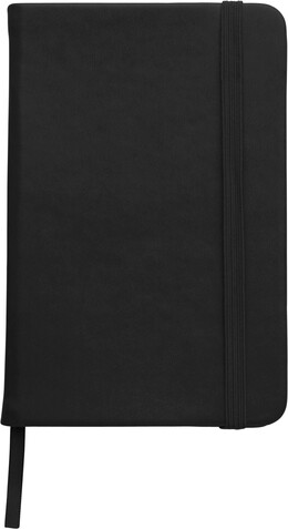 Notizbuch Eva | Recyceltes PU | A5 | Liniert – Schwarz bedrucken, Art.-Nr. 001999999_1411190
