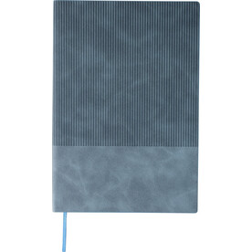 Recyceltes PU-Notizbuch (A5) Elian – Hellblau bedrucken, Art.-Nr. 018999999_1414972