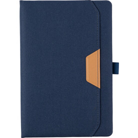 Notizbuch Thorsten | Recyceltes PET | A5 | Liniert – Blau bedrucken, Art.-Nr. 005999999_1415027