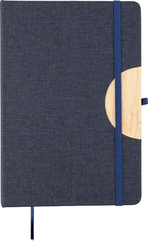 Notizbuch Ernst | PET | A5 | Handyhalter – Blau bedrucken, Art.-Nr. 005999999_1417979