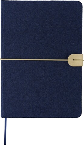Notizbuch Danio | Recycelter Filz | A5 | Liniert – Blau bedrucken, Art.-Nr. 005999999_1417982