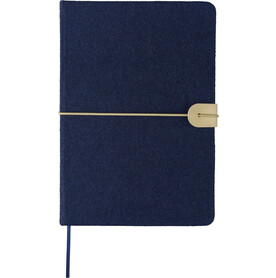Notizbuch aus recyceltem Filz (A5) Dario – Blau bedrucken, Art.-Nr. 005999999_1417982