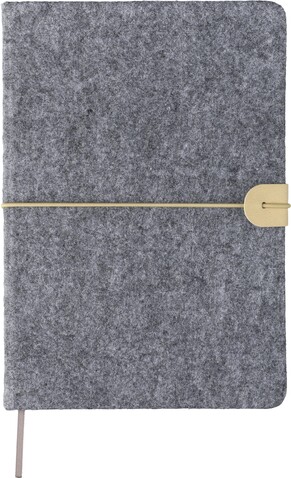 Notizbuch Danio | Recycelter Filz | A5 | Liniert – Grau bedrucken, Art.-Nr. 003999999_1417982 Notizbuch Danio | Recycelter Filz | A5 | Liniert – Grau bedrucken, Art.-Nr. 003999999_1417982