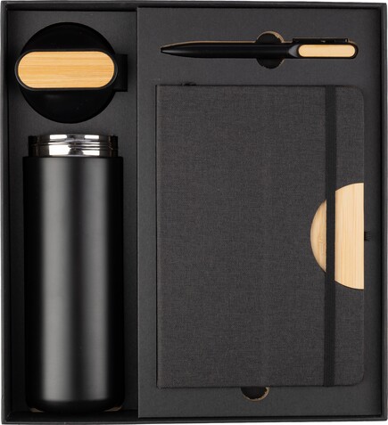 BÃ¼ro-Geschenkset Kurt | 3-teilig – Schwarz bedrucken, Art.-Nr. 001999999_1417984