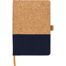 Notizbuch Trevor | Kork | A5 | Liniert – Blau bedrucken, Art.-Nr. 005999999_1421000
