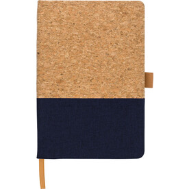 Notizbuch Trevor | Kork | A5 | Liniert – Blau bedrucken, Art.-Nr. 005999999_1421000