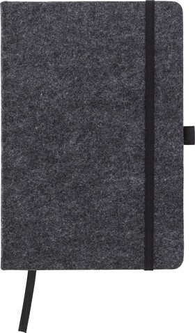 Notizbuch Harper | FSCÂ® Mix-Papier | Filz | A5 | Liniert – dunkelgrau bedrucken, Art.-Nr. 491999999_1421002